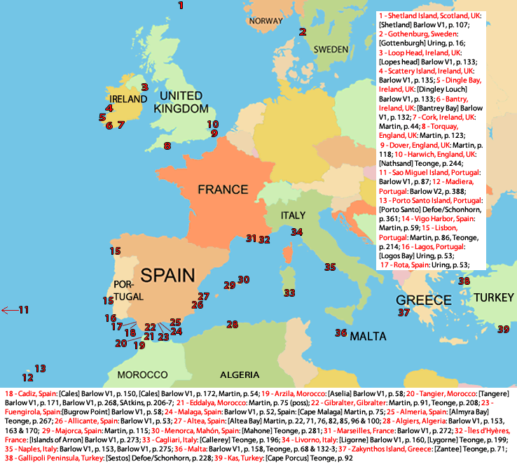 Water Location Maps During GAoP in Europe and North Africa